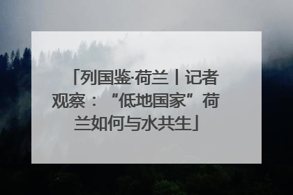 列国鉴·荷兰丨记者观察：“低地国家”荷兰如何与水共生