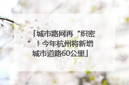城市路网再“织密”！今年杭州将新增城市道路60公里