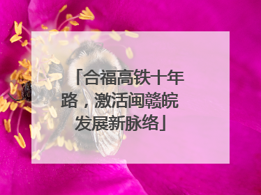 合福高铁十年路，激活闽赣皖发展新脉络