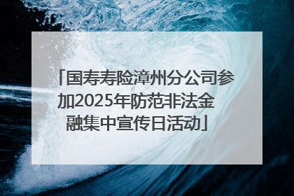 国寿寿险漳州分公司参加2025年防范非法金融集中宣传日活动