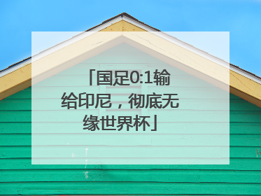 国足0:1输给印尼，彻底无缘世界杯