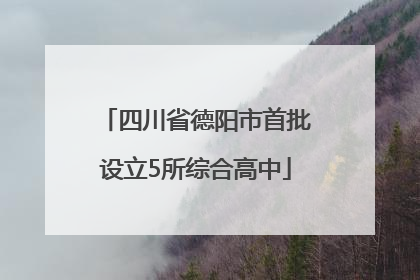 四川省德阳市首批设立5所综合高中