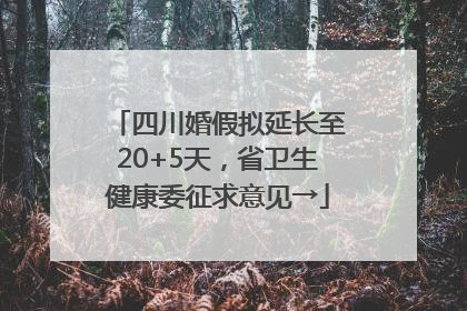 四川婚假拟延长至20+5天，省卫生健康委征求意见→