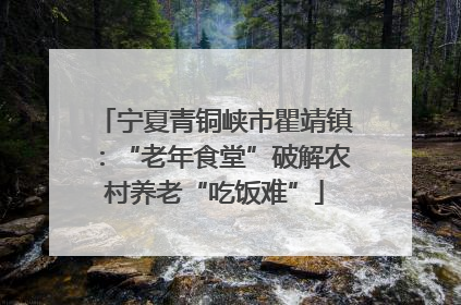 宁夏青铜峡市瞿靖镇：“老年食堂”破解农村养老“吃饭难”