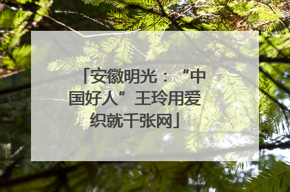 安徽明光：“中国好人”王玲用爱织就千张网