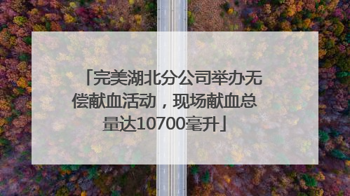 完美湖北分公司举办无偿献血活动，现场献血总量达10700毫升