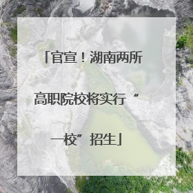 官宣！湖南两所高职院校将实行“一校”招生