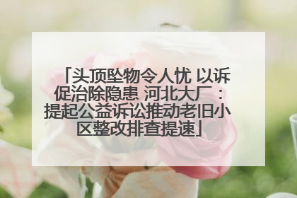 头顶坠物令人忧 以诉促治除隐患 河北大厂：提起公益诉讼推动老旧小区整改排查提速
