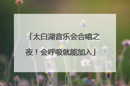太白湖音乐会合唱之夜！会呼吸就能加入