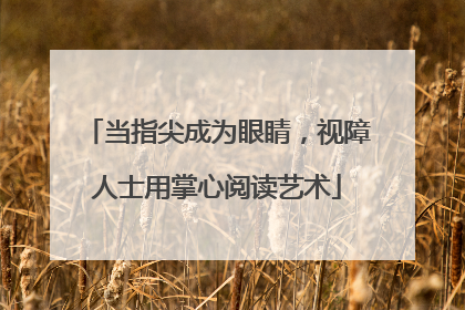 当指尖成为眼睛，视障人士用掌心阅读艺术