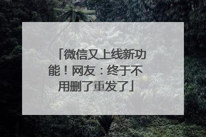 微信又上线新功能！网友：终于不用删了重发了