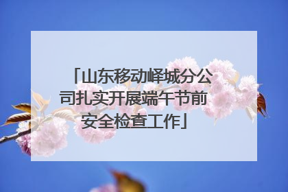 山东移动峄城分公司扎实开展端午节前安全检查工作