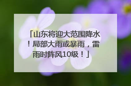 山东将迎大范围降水!局部大雨或暴雨,雷雨时阵风10级!