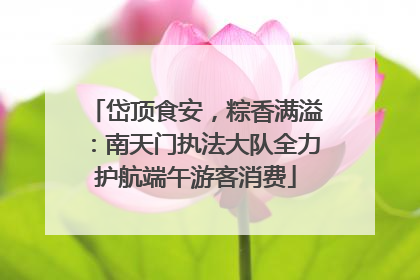 岱顶食安，粽香满溢：南天门执法大队全力护航端午游客消费