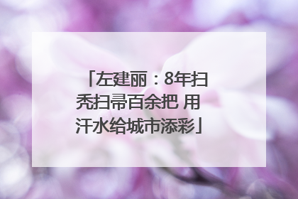 左建丽：8年扫秃扫帚百余把 用汗水给城市添彩