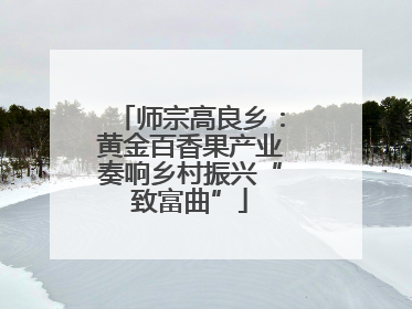 师宗高良乡：黄金百香果产业奏响乡村振兴“致富曲”
