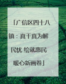 广信区四十八镇：真干真为解民忧 绘就惠民暖心新画卷