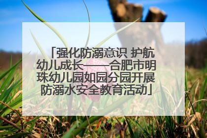 强化防溺意识 护航幼儿成长——合肥市明珠幼儿园如园分园开展防溺水安全教育活动