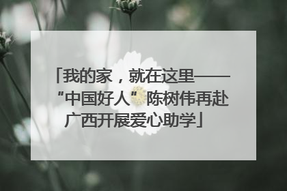 我的家，就在这里——“中国好人”陈树伟再赴广西开展爱心助学