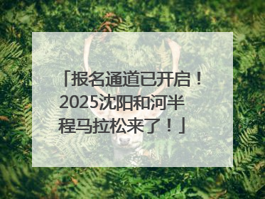 报名通道已开启！2025沈阳和河半程马拉松来了！