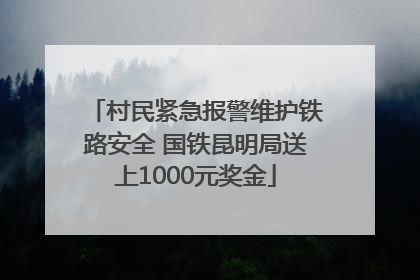 村民紧急报警维护铁路安全 国铁昆明局送上1000元奖金
