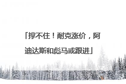 撑不住！耐克涨价，阿迪达斯和彪马或跟进