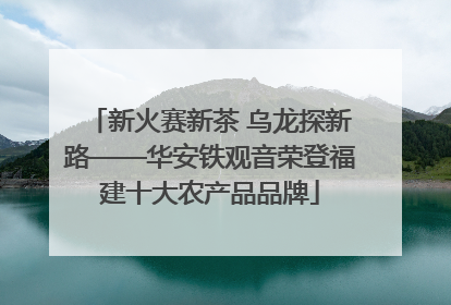 新火赛新茶 乌龙探新路——华安铁观音荣登福建十大农产品品牌