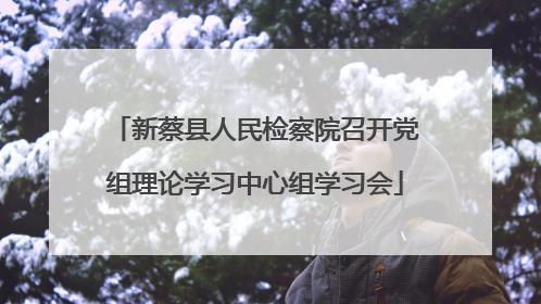 新蔡县人民检察院召开党组理论学习中心组学习会