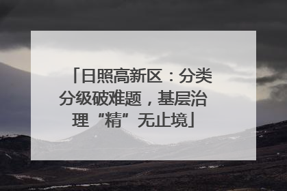 日照高新区：分类分级破难题，基层治理“精”无止境