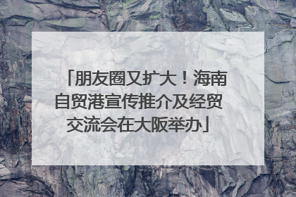 朋友圈又扩大！海南自贸港宣传推介及经贸交流会在大阪举办