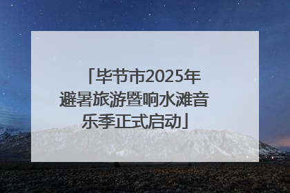 毕节市2025年避暑旅游暨响水滩音乐季正式启动