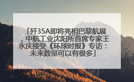 歼35A即将亮相巴黎航展，中航工业沈阳所首席专家王永庆接受《环球时报》专访：未来数量可以有很多