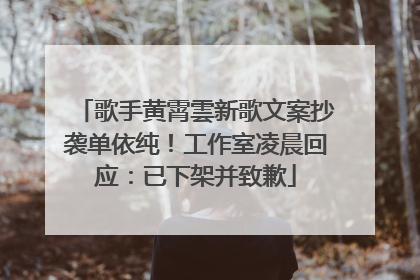 歌手黄霄雲新歌文案抄袭单依纯！工作室凌晨回应：已下架并致歉
