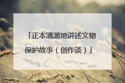 正本清源地讲述文物保护故事（创作谈）