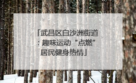 武昌区白沙洲街道：趣味运动“点燃”居民健身热情