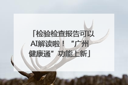 检验检查报告可以AI解读啦！“广州健康通”功能上新