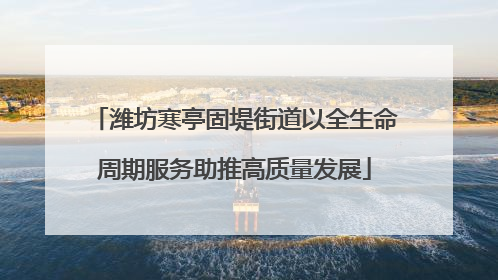 潍坊寒亭固堤街道以全生命周期服务助推高质量发展