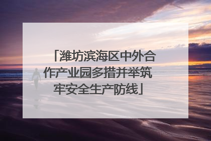 潍坊滨海区中外合作产业园多措并举筑牢安全生产防线