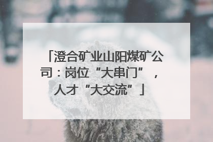 澄合矿业山阳煤矿公司：岗位“大串门”，人才“大交流”
