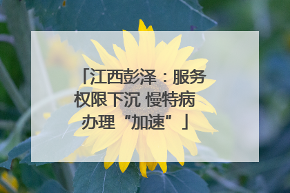 江西彭泽：服务权限下沉 慢特病办理“加速”