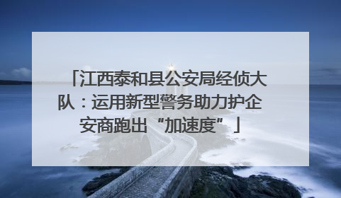 江西泰和县公安局经侦大队：运用新型警务助力护企安商跑出“加速度”