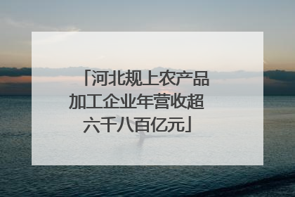 河北规上农产品加工企业年营收超六千八百亿元
