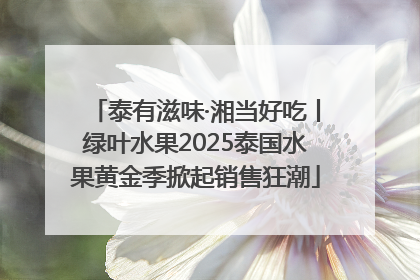 泰有滋味·湘当好吃丨绿叶水果2025泰国水果黄金季掀起销售狂潮
