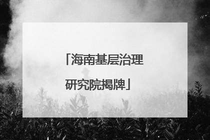 海南基层治理研究院揭牌