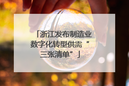 浙江发布制造业数字化转型供需“三张清单”