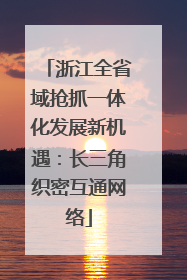 浙江全省域抢抓一体化发展新机遇：长三角织密互通网络