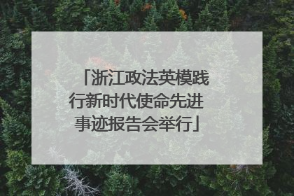 浙江政法英模践行新时代使命先进事迹报告会举行