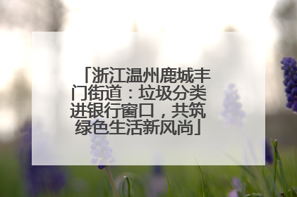 浙江温州鹿城丰门街道：垃圾分类进银行窗口，共筑绿色生活新风尚