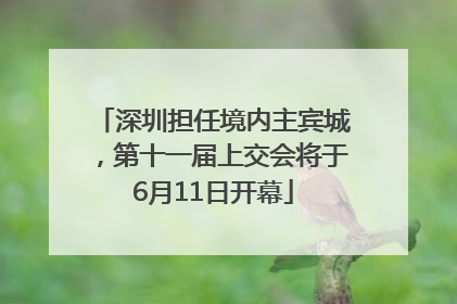 深圳担任境内主宾城，第十一届上交会将于6月11日开幕