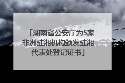 湖南省公安厅为5家非洲驻湘机构颁发驻湘代表处登记证书